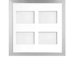 Frame Company Simpson Silver Multi Aperture Photo Frame, 40x40cm for 6x4 inch (x4)