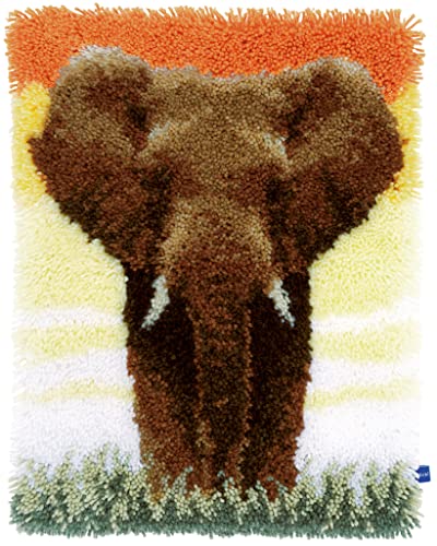 "Vervaco ""Elephant in the Savannah Latch Hook Rug"
