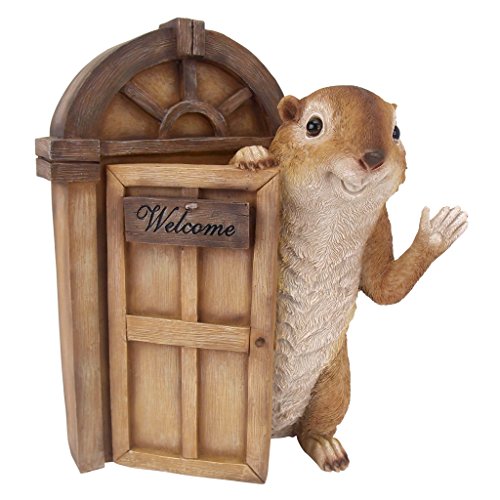 Design Toscano Garden Greetings Squirrel Welcome Tree House Door Sculpture