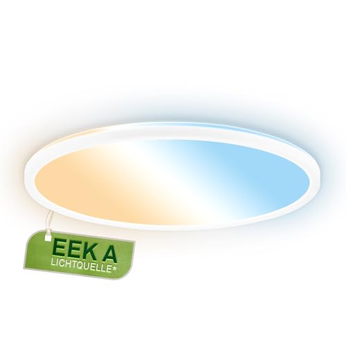 BRILONER - LED Panel with EEC A Light Source, 14,2 W at 3000lm, Slim Design, CCT, Indirect Light, LED Ceiling Panel, Living Room, Kitchen Lights Ceiling, Office Lights, 42 x 3 cm, White