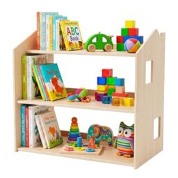 Relaxdays Kids' House-Shaped Bookcase, HxWxD: 59 x 61 x 39 cm, natural