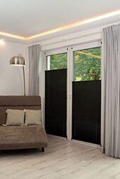 Khome Klemmfix Pleated Blind, Polyester, Black, W 75 x H 210 cm