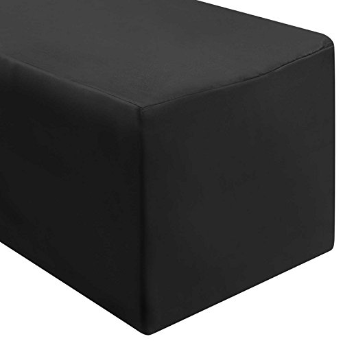 Lann's Linens (80cm x 180cm, Black 1.8m Premium Fitted Tablecloth for 180cm x 80cm Rectangular Table - Wedding/Banquet/Trade Show - Polyester Cloth Fabric Cover - Black