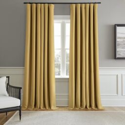HPD Half Price Drapes Room Darkening Curtains for Bedroom 96 Inches Long (2 Panels) - Rod Pocket 100% Polyester Curtains & Drapes for Living Room and Windows - 50W x 96L, Ochre