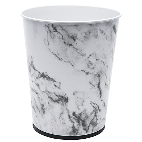 Bath Bliss Trash Can-5-Liter Wastebasket Perfect for Bathroom, Bedroom, Office, Small Space Living 11 Inches Stainless Steel, Size, Marble