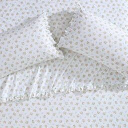 Laura Ashley - Standard Pillowcase Set, Breathable Percale Cotton Bedding, Floral Home Decor (Roseford Orange, 2 Piece)