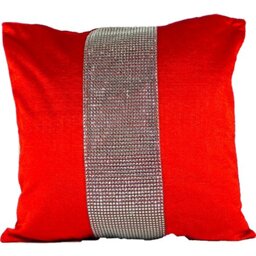 Emma Barclay Eclat - Diamante Panel Velvet Cushion Cover in Red - 22x22 (50x50cm)