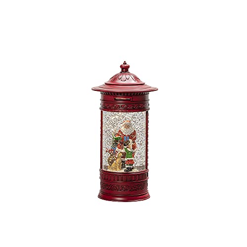 Konstsmide Christmas Decorations LED Snow Globe Post Box Santa Claus/Indoor, 5 Hour Timer/Battery Operated: 3xAA 1.5V (excl.)/Water Filled Christmas Lantern 1 Warm White Diodes