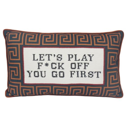 Lesser & Pavey Play F*Ck Off U Go 1st Cushion Pillow Talk - Cheeky slogan, soft feel, decorative accessory, comfortable filling, suitable for gifting
