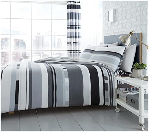 Gaveno Cavailia Luxurious CHESTER STRIPE Bed Set with Duvet Cover and Pillow Cases, Polyester-Cotton, Mono, King