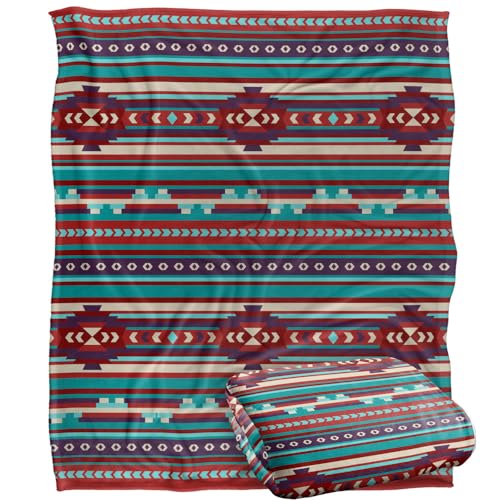Jq Licensing - James Piazza Southwest Turquoise Pattern Silky Touch Super Soft Throw Blanket 152 X 127 Cm
