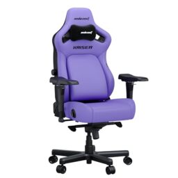 Anda Seat Kaiser 4 Gaming Chair for Adults - Large Reclining Video Game Chairs with 4-Level Pop-Out Lumbar, Stain-Resistant Faux Leather, Heavy Duty Neck & Back Support - Purple Ergonomic Gaming Chair