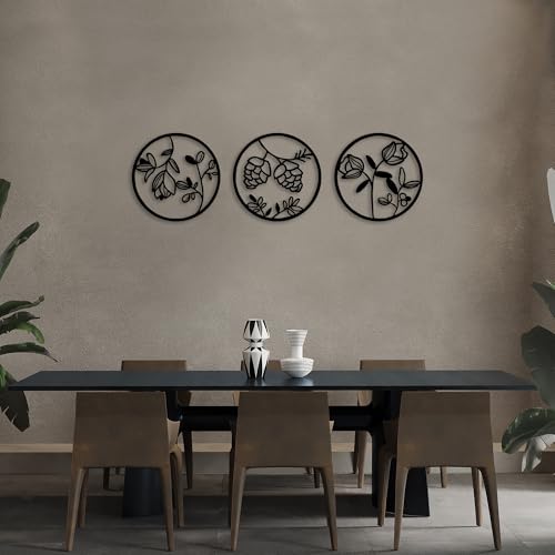 Stylish Black Decorative Metal Wall Accessory, 70 cm Diameter, 100% Metal (1.5 mm Thick), Perfect for Modern Home Decor and Unique Wall Art