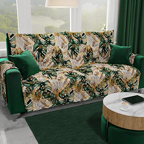 PETTI Artigiani Italiani - Armchair Cover, Sofa Cover, Double Face, Armchair Cover, Tropical Green, 100% Made in Italy