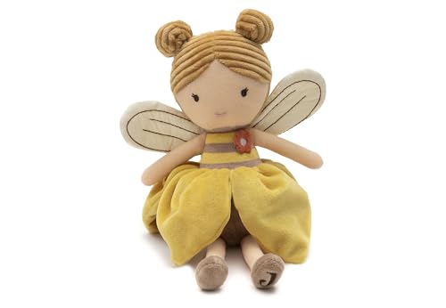 Jollein Soft Toy - Bee Lily - Sweet Plush Bee with Dress - 32cm - Soft Cuddly Toy - For Babies & Children - Hand Washable - Perfect Newborn Gift - Baby Toy