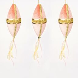 3Pcs Light Pink Nut Bauble Decorations 7x30cm - Christmas Tree Hanging Decorations Festive Decorative Ornaments Fairy Tale Themed Xmas Tree Pendant