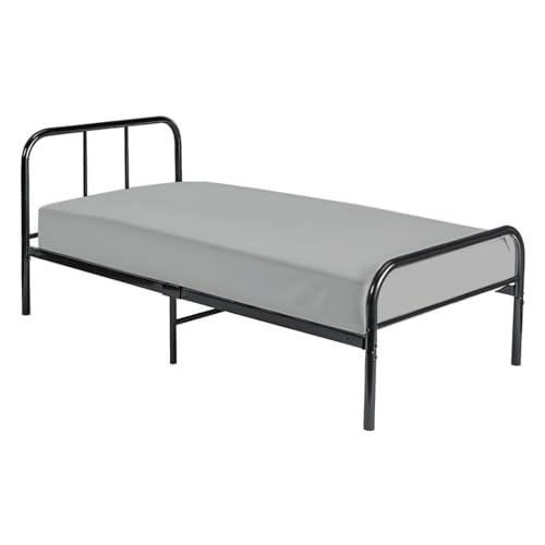 Cot Fitted Sheet 28 x 75, 100% Egyptian Cotton, Light Grey - 1 PC Cot Size Bottom Sheet Only, Perfect for Narrow Twin, Camp Bunk, Army Cots, Trifold Mattress, Guest Bed Replacement