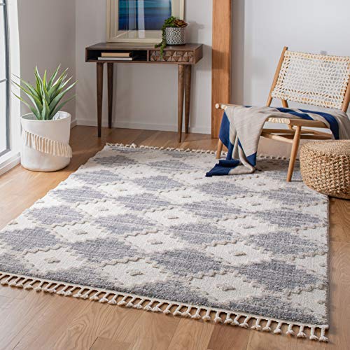 Safavieh Boho Rug for Living Room, Dining Room, Bedroom - Marrakesh Collection, Short Pile, in Ivory and Multi, 160 X 229 cm