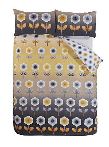 Rapport Reversible Carrie Duvet Cover Set, Polycotton, Ochre
