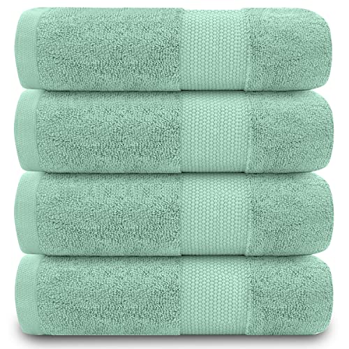 GC GAVENO CAVAILIA Luxury Pack of 4 Hand Towel Super Absorbent 100% Egyptian Cotton Soft & Cosy Towels Set, Miami, Duck Egg