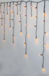 Eglo Outdoor String Lights Golden Warm White, Christmas Garden Lighting, Black and Transparent Plastic Light Curtain IP44, 2390 cm