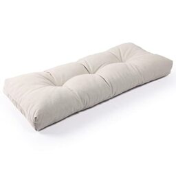 SUNROX LokGrip Non slip Tufted Memory Foam Bench Cushion, FadeShield Water Resistant Durable Thicken Outdoor/Indoor Bench Seat Pads 36x14x4 inch, Cream