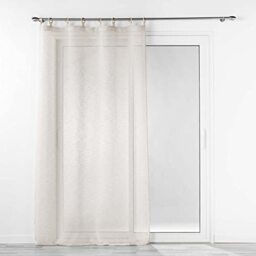 Douceur d'Intérieur, Minalisa Wooden Eyelet Curtain 140 x 240 cm Linen Woven