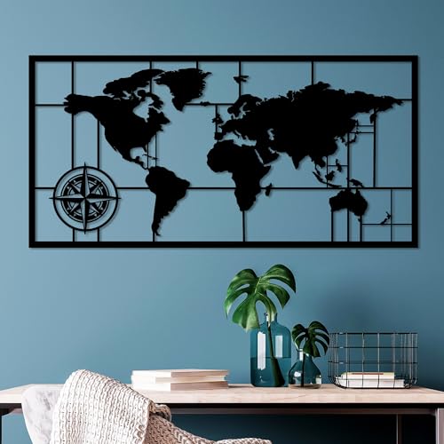 Stylish Black Decorative Metal Wall Accessory, 50 x 101 cm, 100% Metal, 1.5 mm Thick, Lightweight & Easy to Hang, Perfect for Home Decor