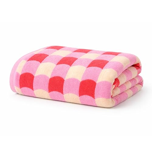 notcoy Cotton Terry Bath Towel, 60 x 30 inches, 600 GSM - Cherry Blossom