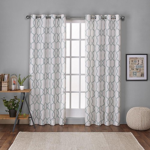 Exclusive Home Curtains Kochi Grommet Top Panel Pair, Seafoam, 54x96, 2 Piece