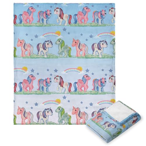 Northwest Hasbro My Little Pony, Retro Rainbows, Silk Touch Throw Blanket, 40 x 50 Inches