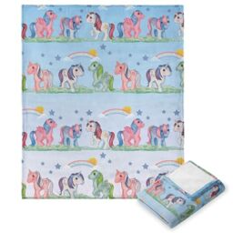Northwest Hasbro My Little Pony, Retro Rainbows, Silk Touch Throw Blanket, 40 x 50 Inches