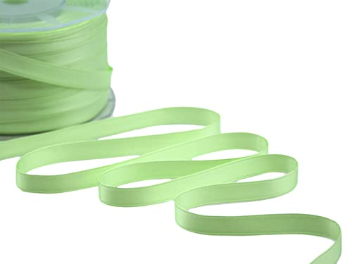 Furlanis - Double Satin Ribbon, Decoration, Gift, Christmas Packing, Wedding, Party, Made in Italy - Light Apple Green, 10 mm x 25 m