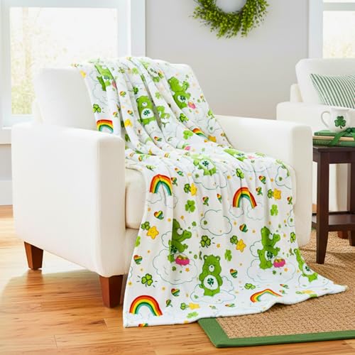 Care Bears Good Luck Bear Cozy Throw 46 in x 60 in ??? Soft Cozy Plush for Couch, Bed & Travel, Nostalgic Collectible Gift (100% Officially Licensed Product) by Franco Collectibles??