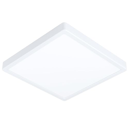 EGLO Fueva 5 LED Ceiling Light, L x W 28.5 cm, 1 Bulb Surface-Mounted Light, Bathroom Ceiling lamp, Modern Made of Steel and Plastic Light Surface in White, LED Surface-Mounted lamp, Warm White, IP44