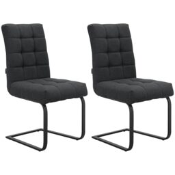 Terza Dining chair set of 2 in fabric black, 47 x 59 x 95cm (W x D x H)