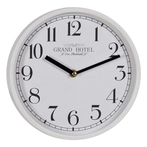 BigBuy Home Wall Clock White Wood Glass 22 x 22 x 4.5 cm