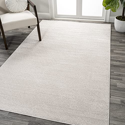 JONATHAN Y SEU100D-8 Haze Solid Low-Pile Indoor Area Rug, Casual, Contemporary, Traditional Easy Cleaning, Bedroom, Kitchen, Living Room, Non Shedding, Ivory, 240 cm X 300 cm