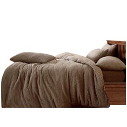 GC GAVENO CAVAILIA Teddy Duvet Set Single Mink, Super Soft Fluffy Luxury Design, Cosy Warm Bedding, 2 Piece Cuddly Fleece Quilt Cover with Matching Pillowcase