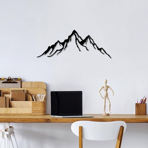 Stylish Black Decorative Metal Wall Accessory, 52 x 20 cm, 100% Metal (1.5 mm Thick), Easy Wall Mounting, Perfect for Modern Home Decor