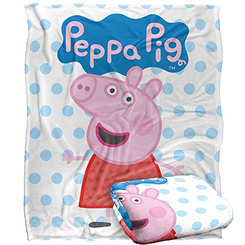 Peppa Pig Kids Silky Touch Blanket, 152 x 127 cm Peppa and Logo