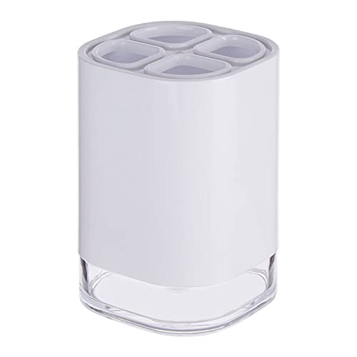 Premier Housewares Electric Toothbrush Holder White Double Base Design Bathroom Accessories For Small Bathroom Acrylic Toothbrush Holders/Brush Caddy 8 x 11 x 8