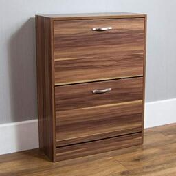 Vida Designs Walnut Two Drawer Shoe Cabinet