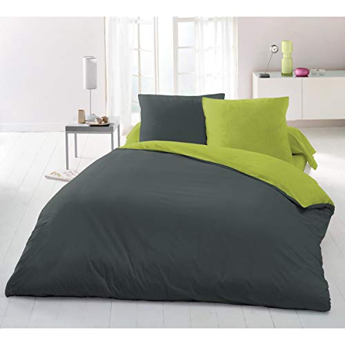 Home Linge Passion - Two-tone Express Microfibre Duvet Cover Set – Grey – 220 x 240 cm