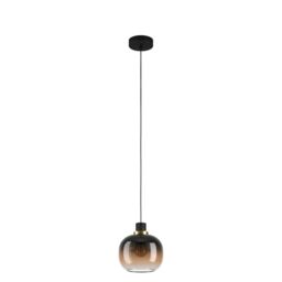 Eglo Oilella Pendant lamp, 1-Light Smoke Glass Above Dining Table