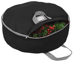 "Primode Christmas Wreath Storage Bag 36""- Garland Wreaths Container with Handles - Durable 600D Oxford Polyester Material Big Xmas Holiday Wreaths Storage Holder 36”"