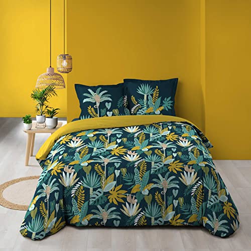 Douceur d'Intérieur, 3-Piece Bedding Set (240 x 220 cm) Guinea Green, 100% Cotton