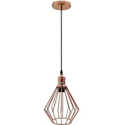 LEDSone Vintage Retro Rose Gold Ceiling Pendant Light Cluster Light Fitting Wire Cage Lampshades, E27 Holder Hanging Light Kit for Indoor Area (Rose Gold)
