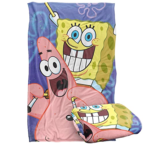 LOGOVISION Spongebob Spongebob And Patrick Cropped Silky Touch Super Soft Throw Blanket 91 x 147 Cm