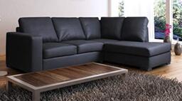 Sofas and More WESTPOINT - CORNER SOFA – FAUX LEATHER – RIGHT HAND SIDE (black)